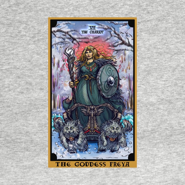 The Goddess Freya The Chariot Tarot Card by TheGhoulishGarb